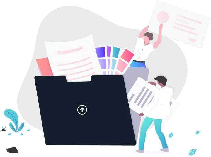 Illustration showing file storage and collaboration